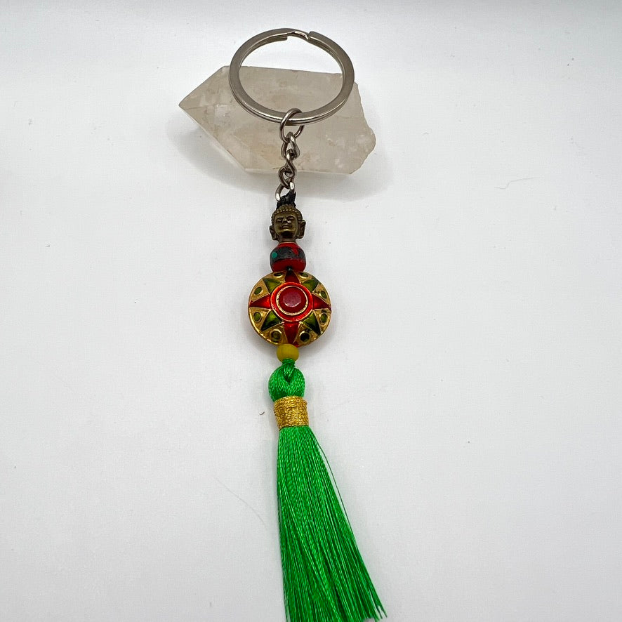 Llavero Artesanal Cuentas Tibetanas y Buda