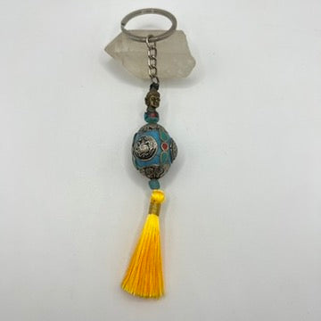 Llavero Artesanal Tibetano Turquesa