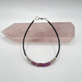 Pulsera Zafiro Rosa y Espinela Negra