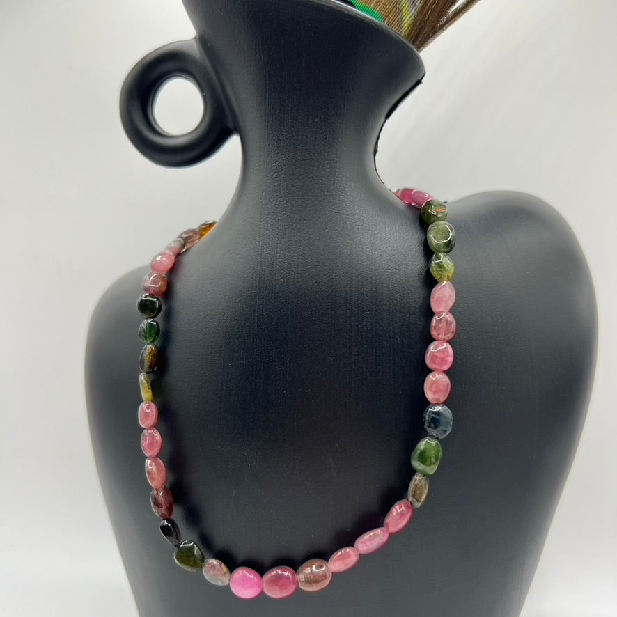 Gargantilla Turmalina Rosa-Verde-Amarilla