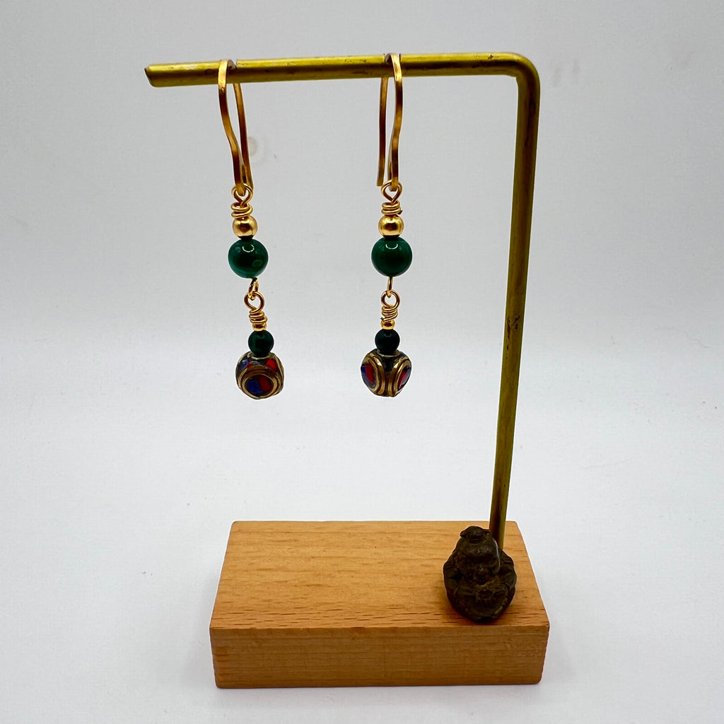 Pendientes Tibetanos y Malaquita