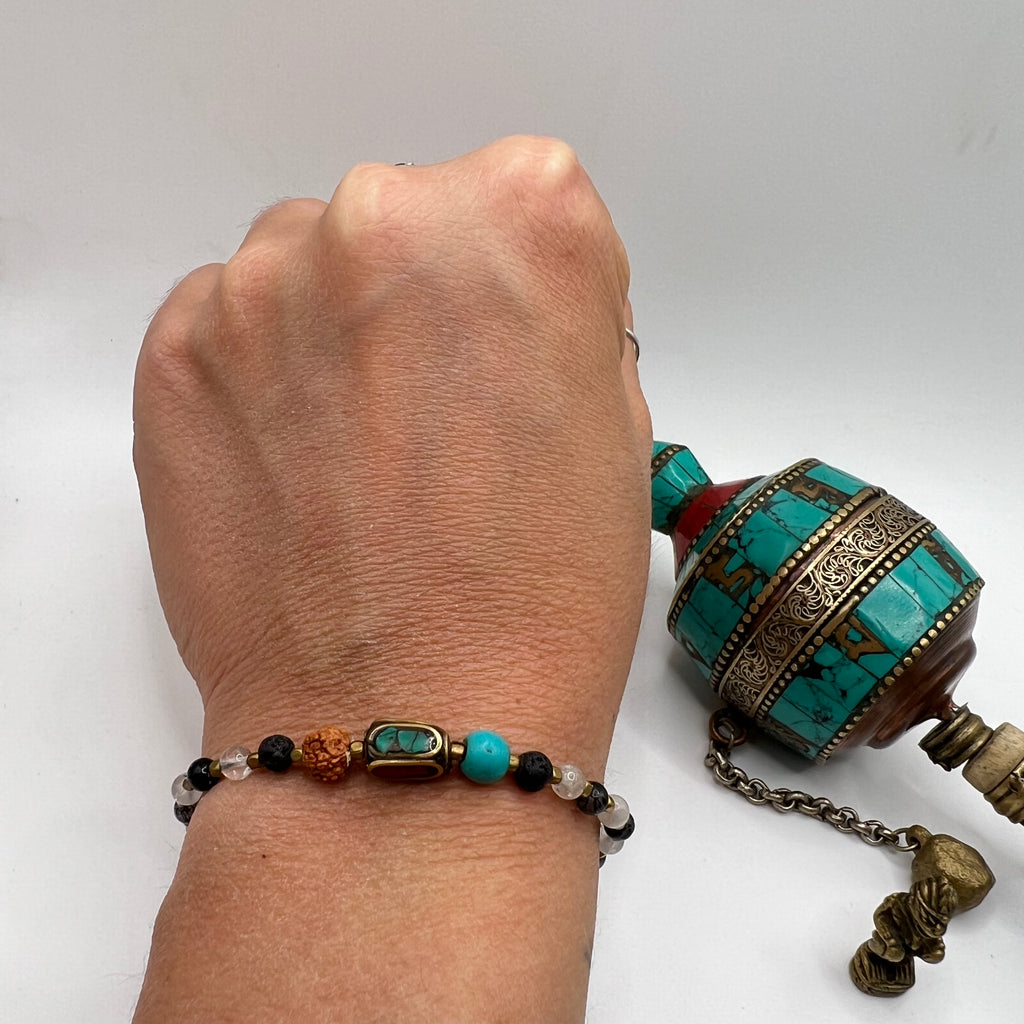 Pulsera Tibetana Cuarzo turmalina