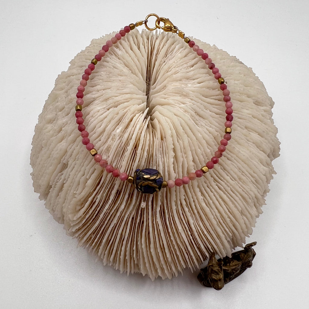 Pulsera Tibetana Lapislázuli y Rodonita