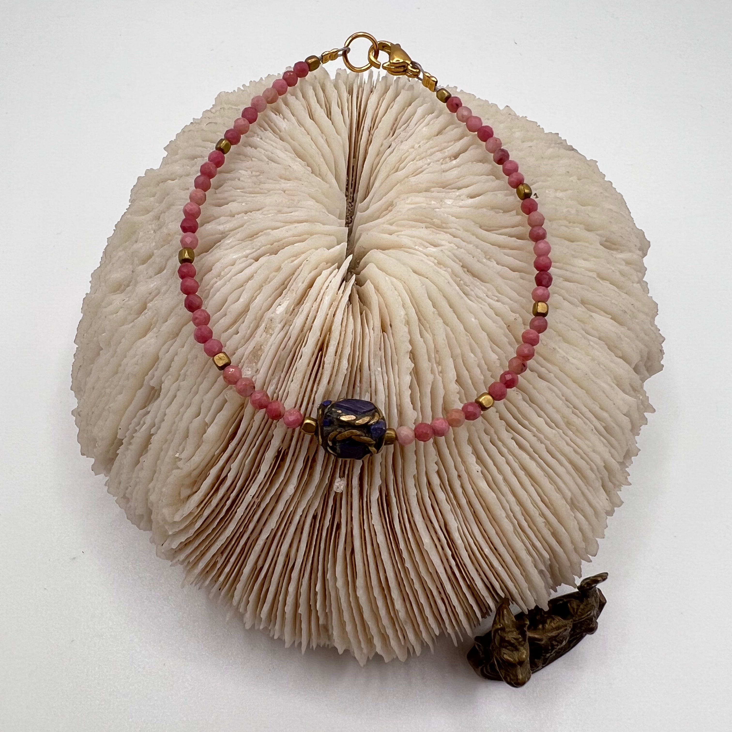 Pulsera Tibetana Lapislázuli y Rodonita