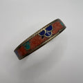 Pulsera Rígida Original de Nepal · Latón, Coral, Lapislázuli & Turquesa