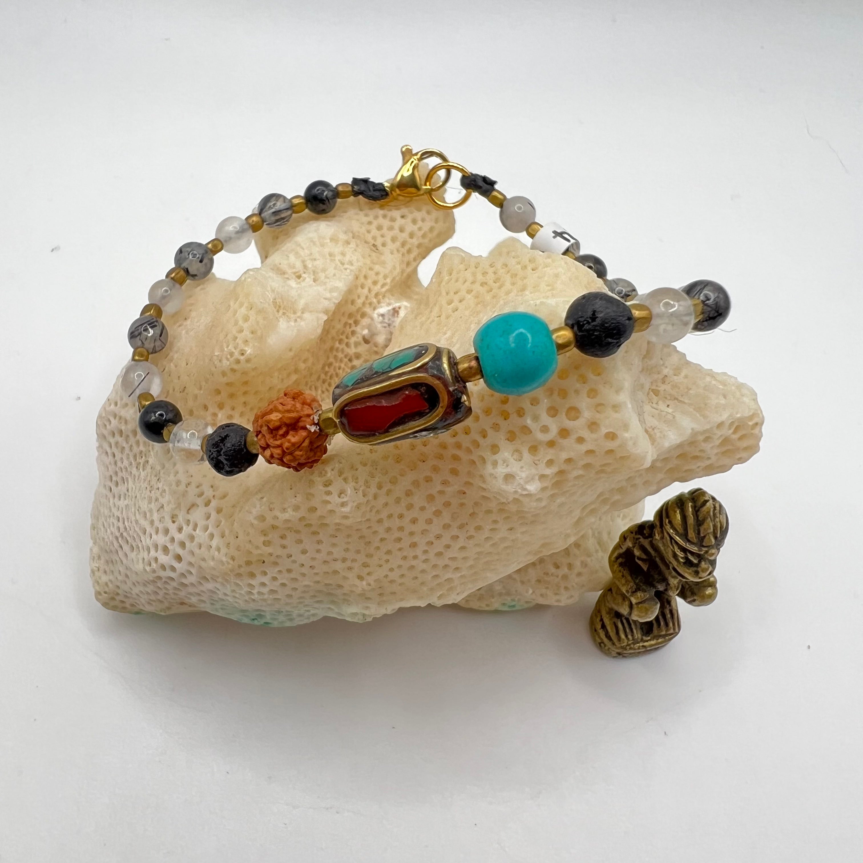 Pulsera Tibetana Cuarzo turmalina