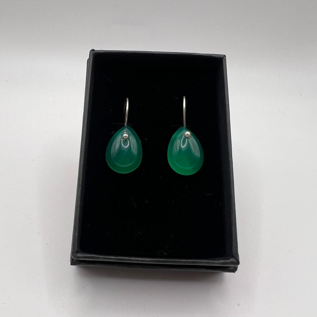 Pendientes Cabujón Ónix Verde