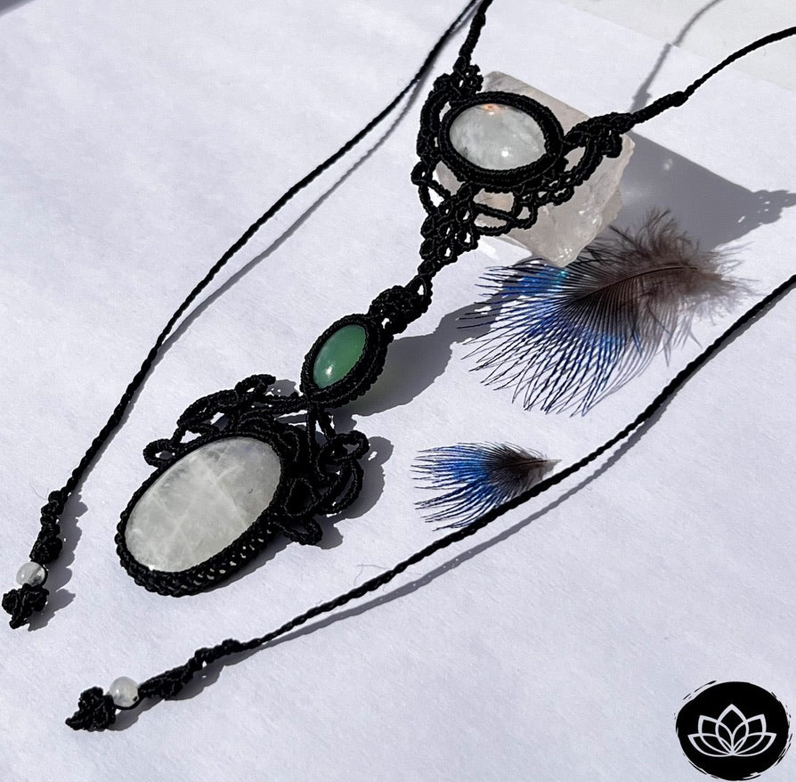 Collar Yangon  Piedra Luna & Crisoprasa