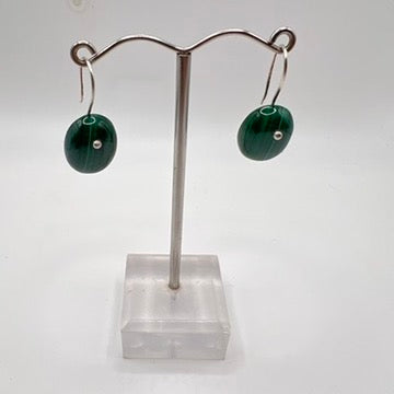 Pendientes Cabujón Malaquita