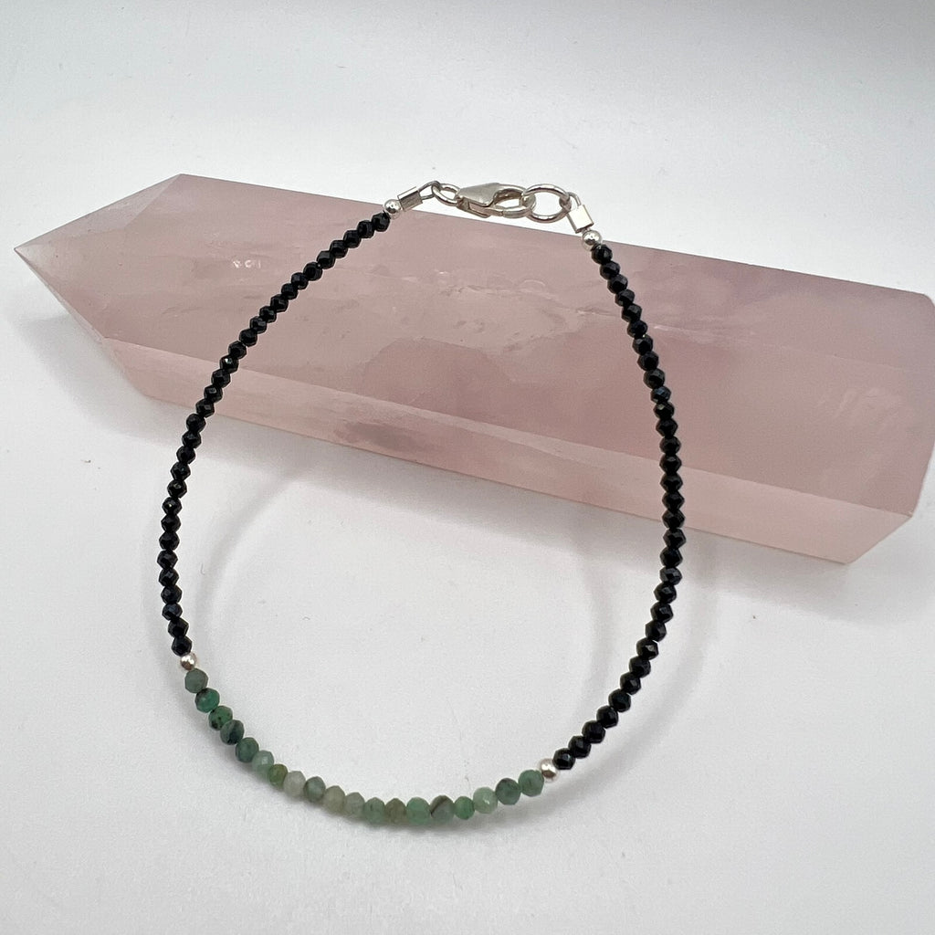 Pulsera Esmeralda Mini y Espinela Negra