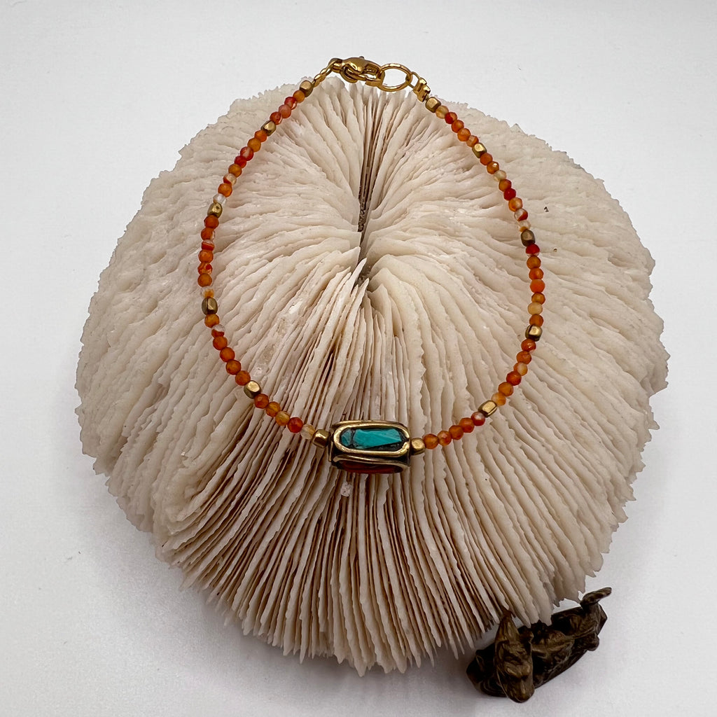 Pulsera Tibetana y Ágata Cornalina