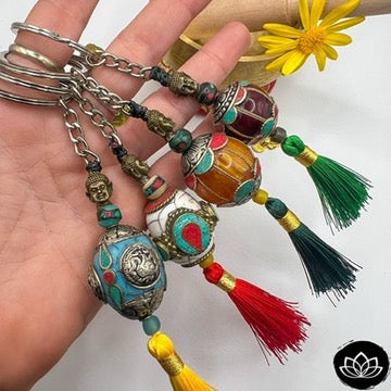 Llavero Artesanal Tibetano Turquesa