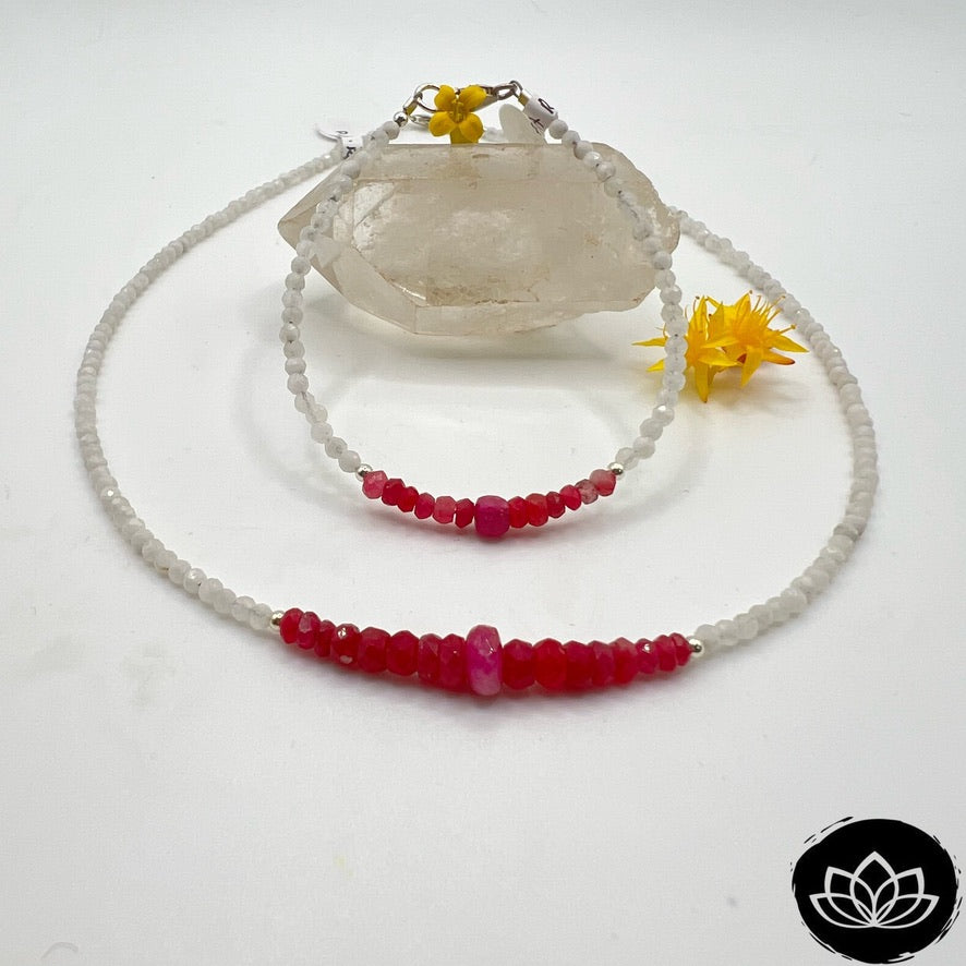 Conjunto Rubí y Piedra Luna