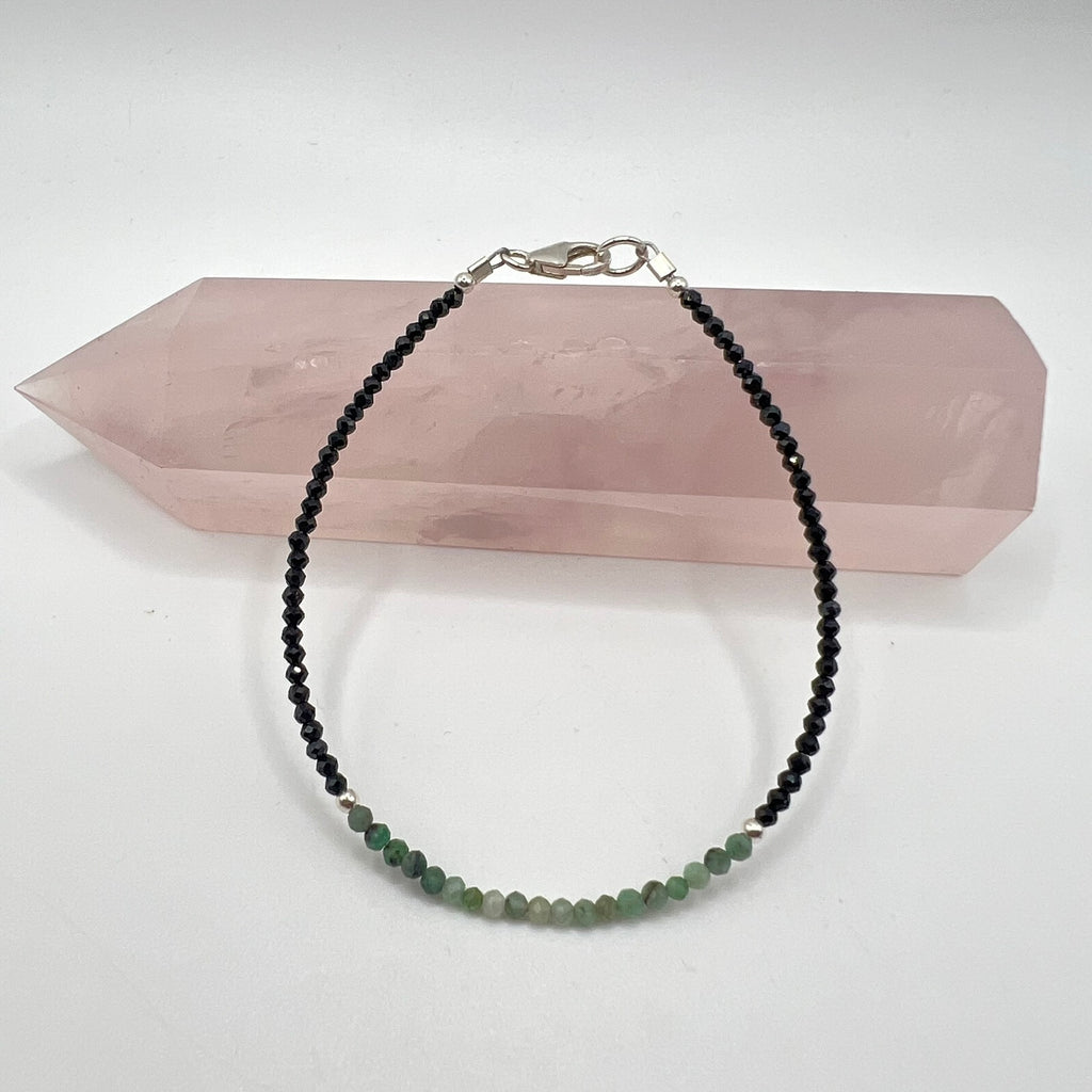 Pulsera Esmeralda Mini y Espinela Negra