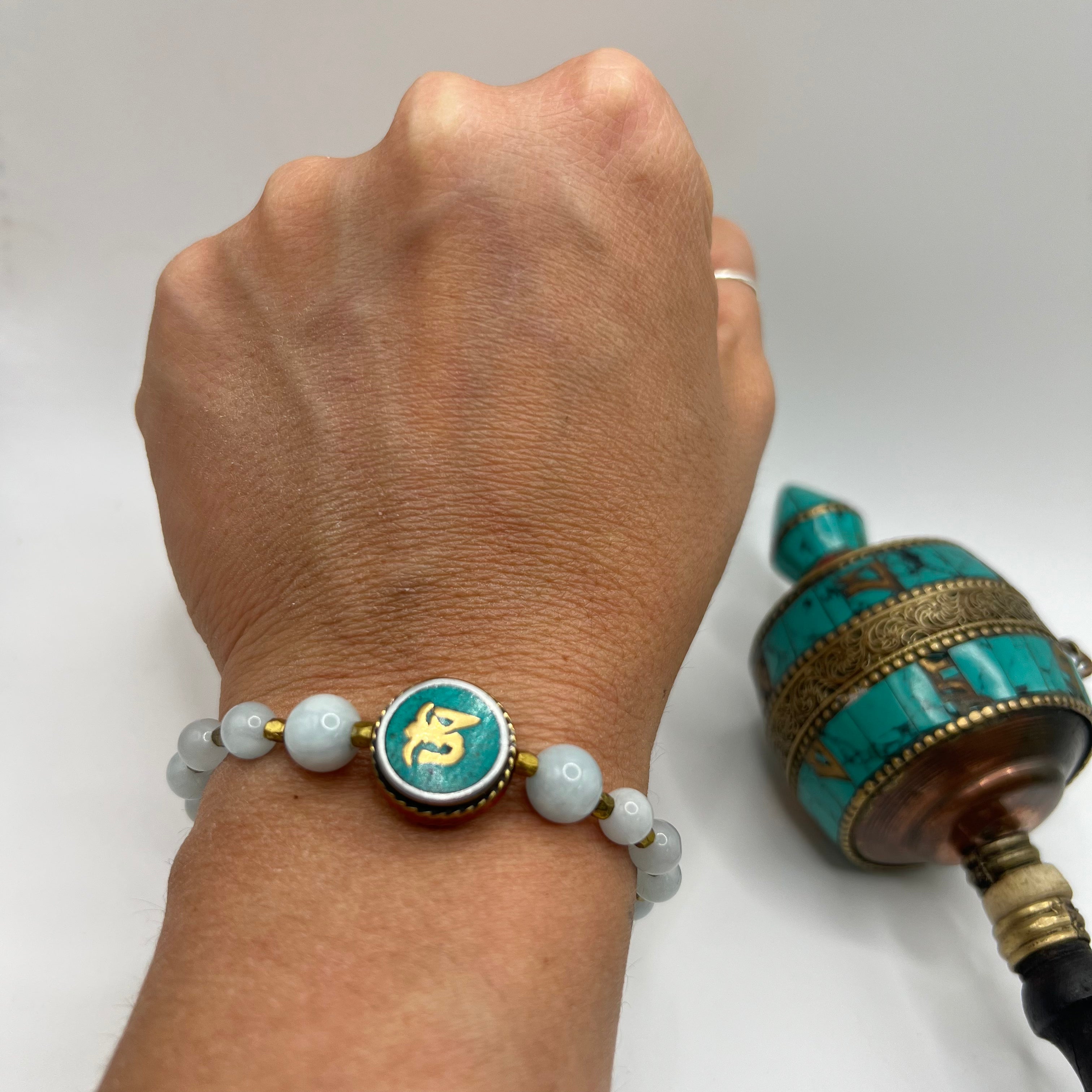 Pulsera Tibetana Aguamarina
