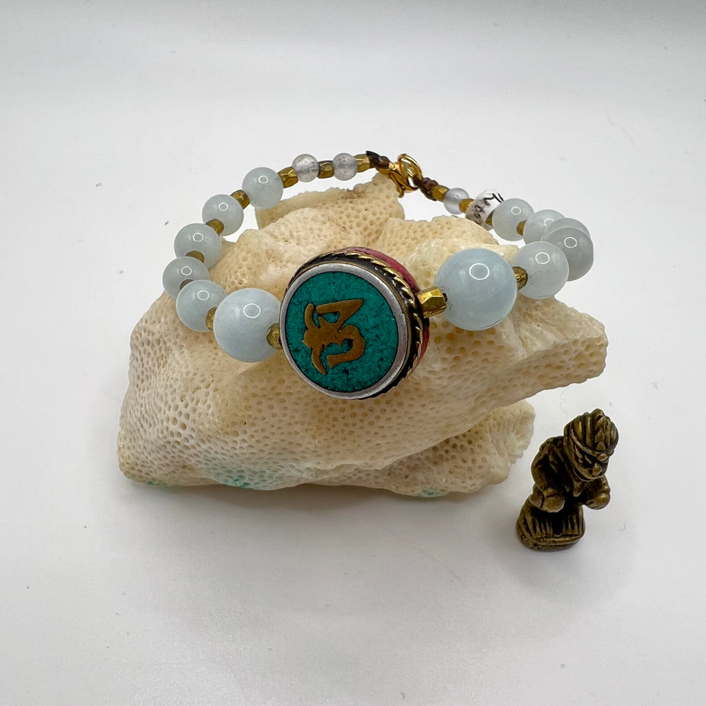 Pulsera Tibetana Aguamarina