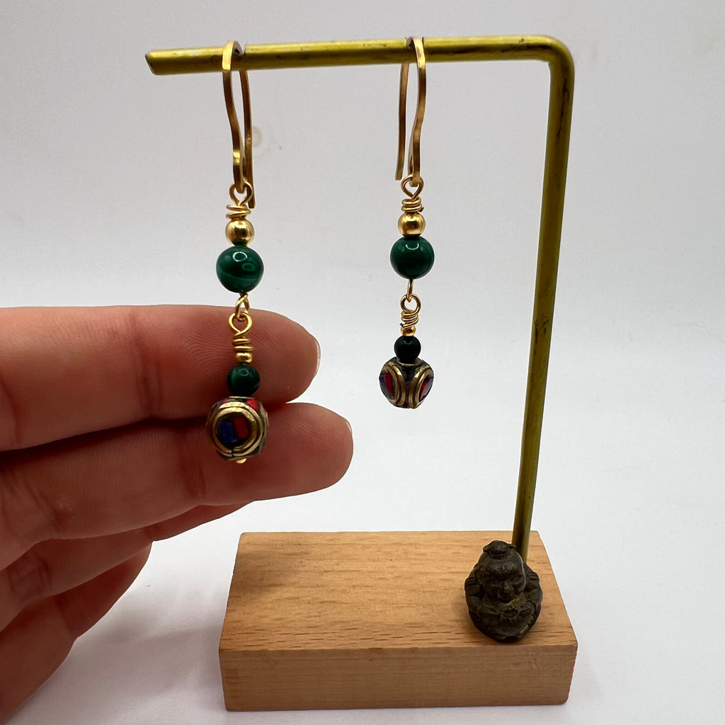 Pendientes Tibetanos y Malaquita