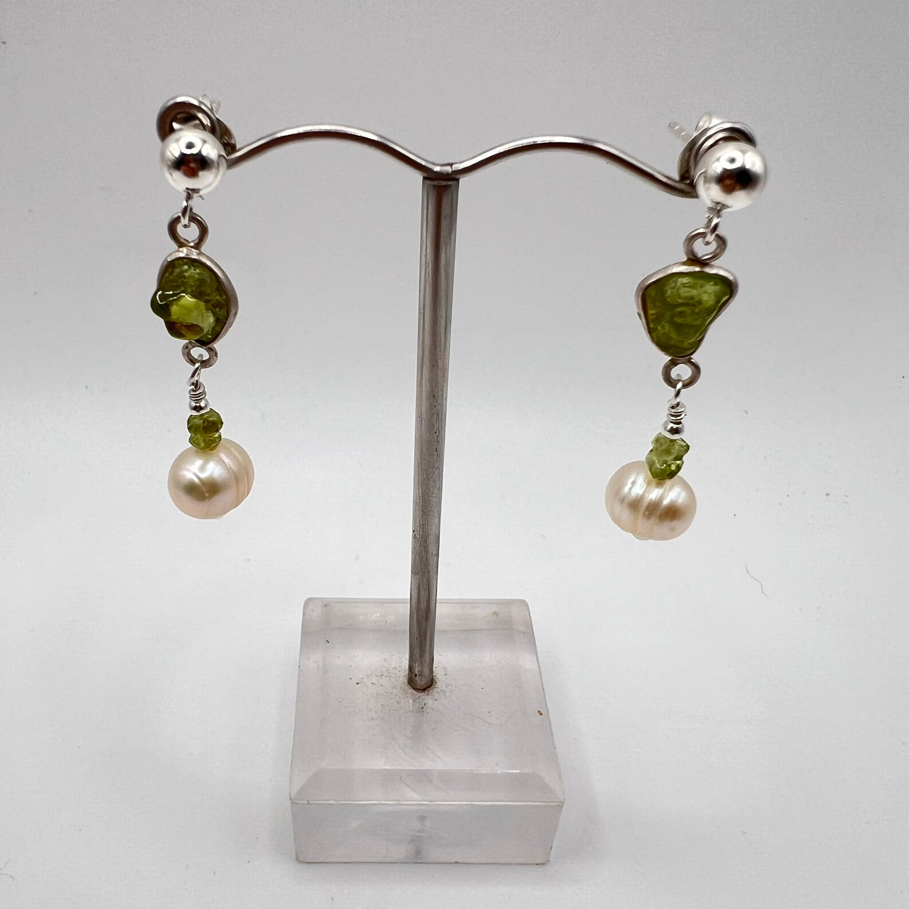 Pendientes Olivino y Perla Cultivada