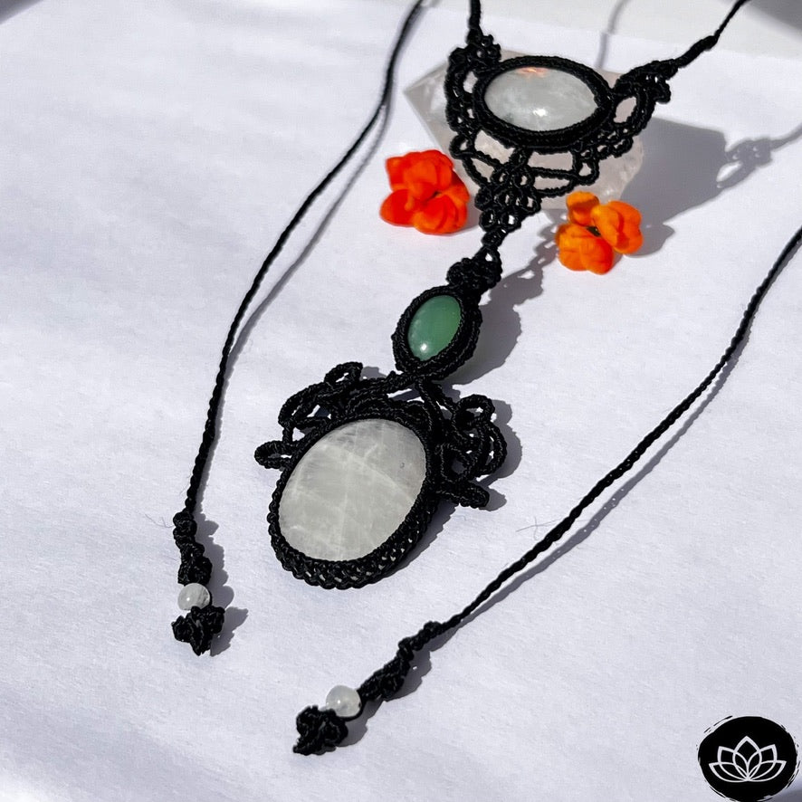 Collar Yangon  Piedra Luna & Crisoprasa