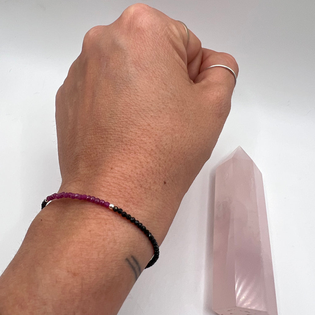 Pulsera Rubí & Espinela Negra