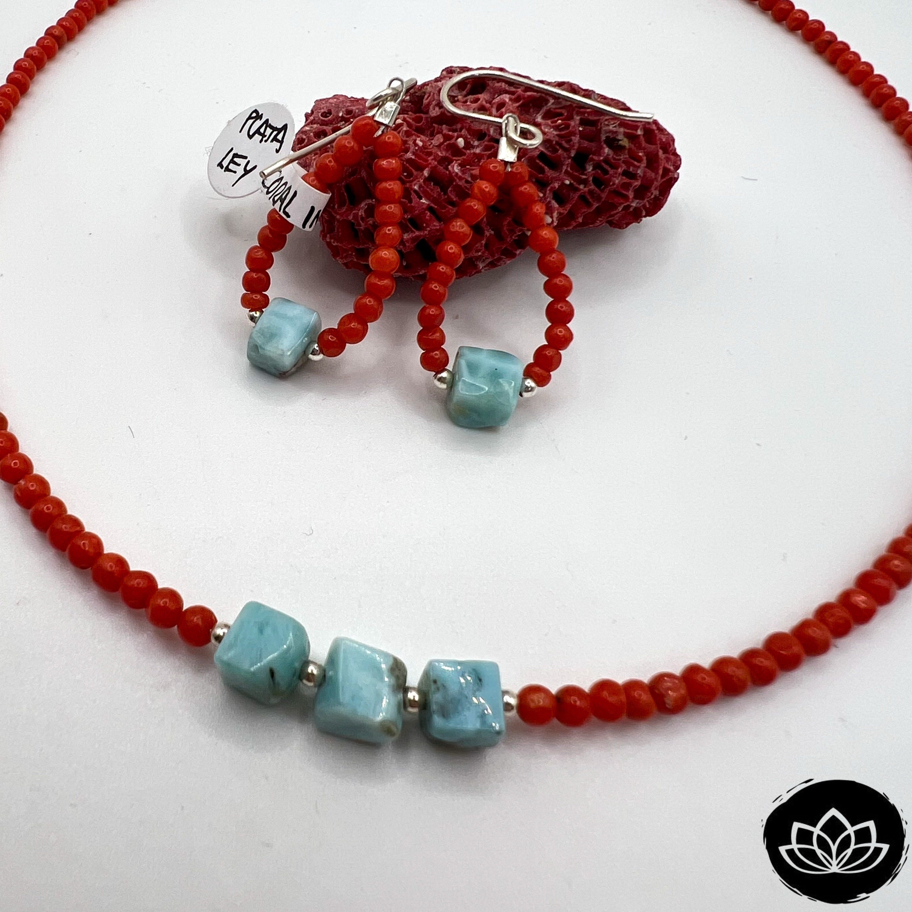 Conjunto Coral Indico y Larimar