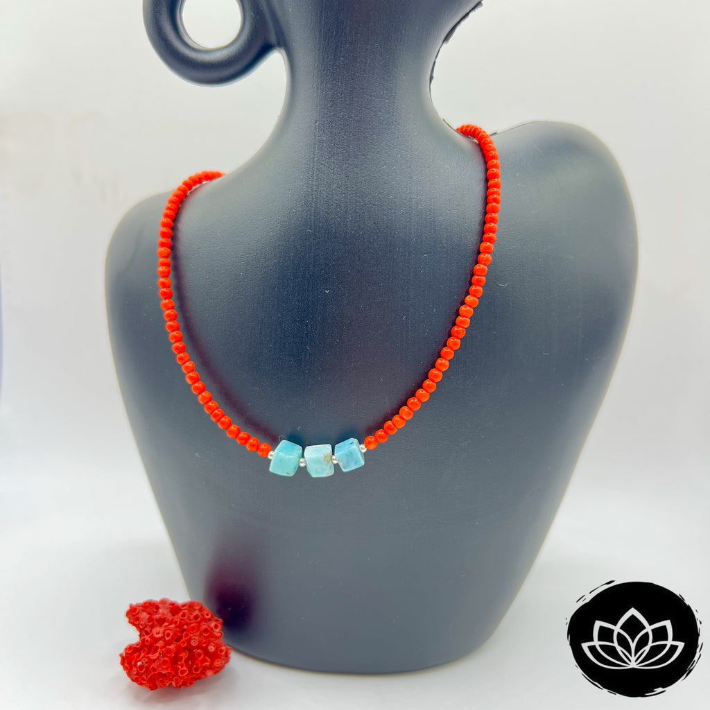 Conjunto Coral Indico y Larimar