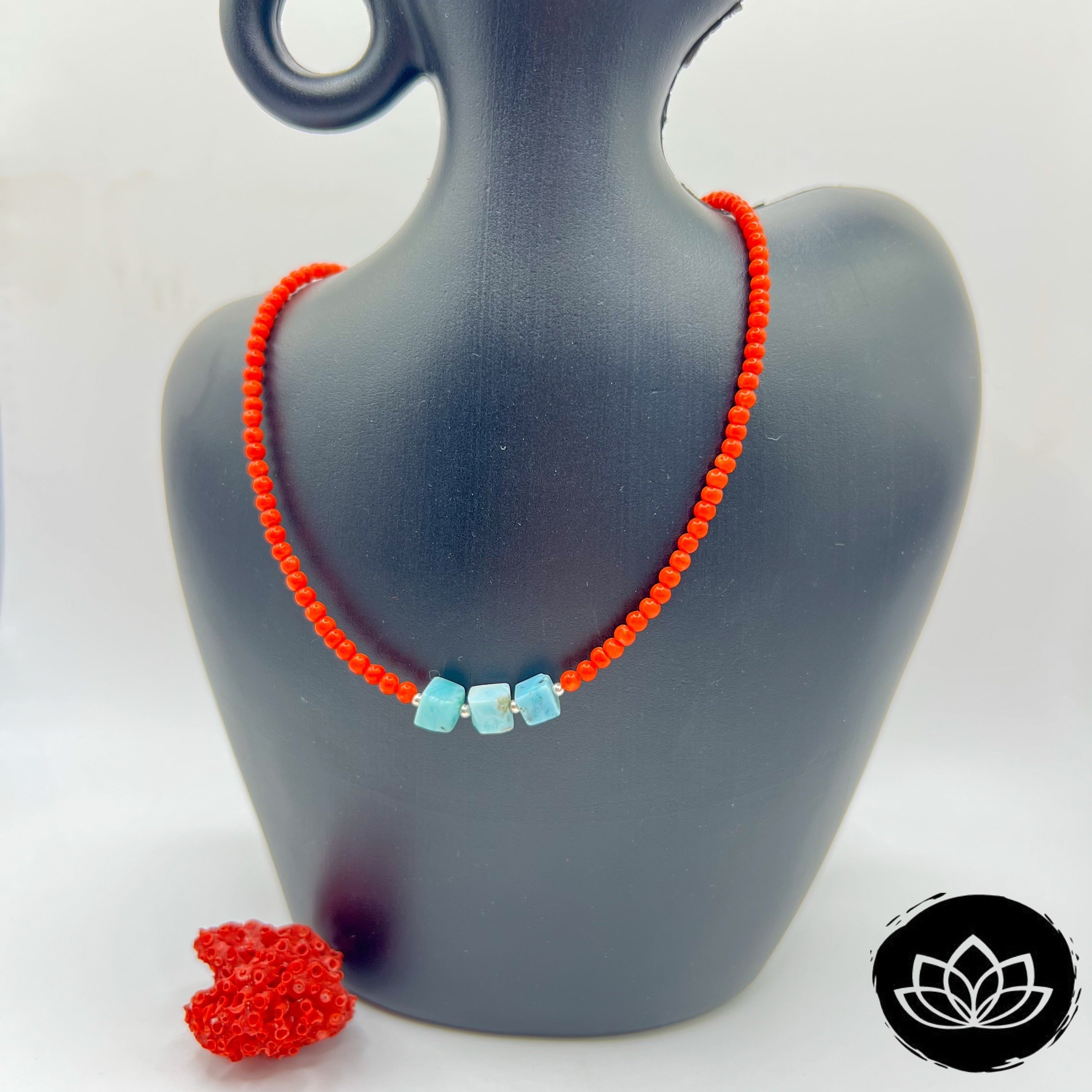 Conjunto Coral Indico y Larimar