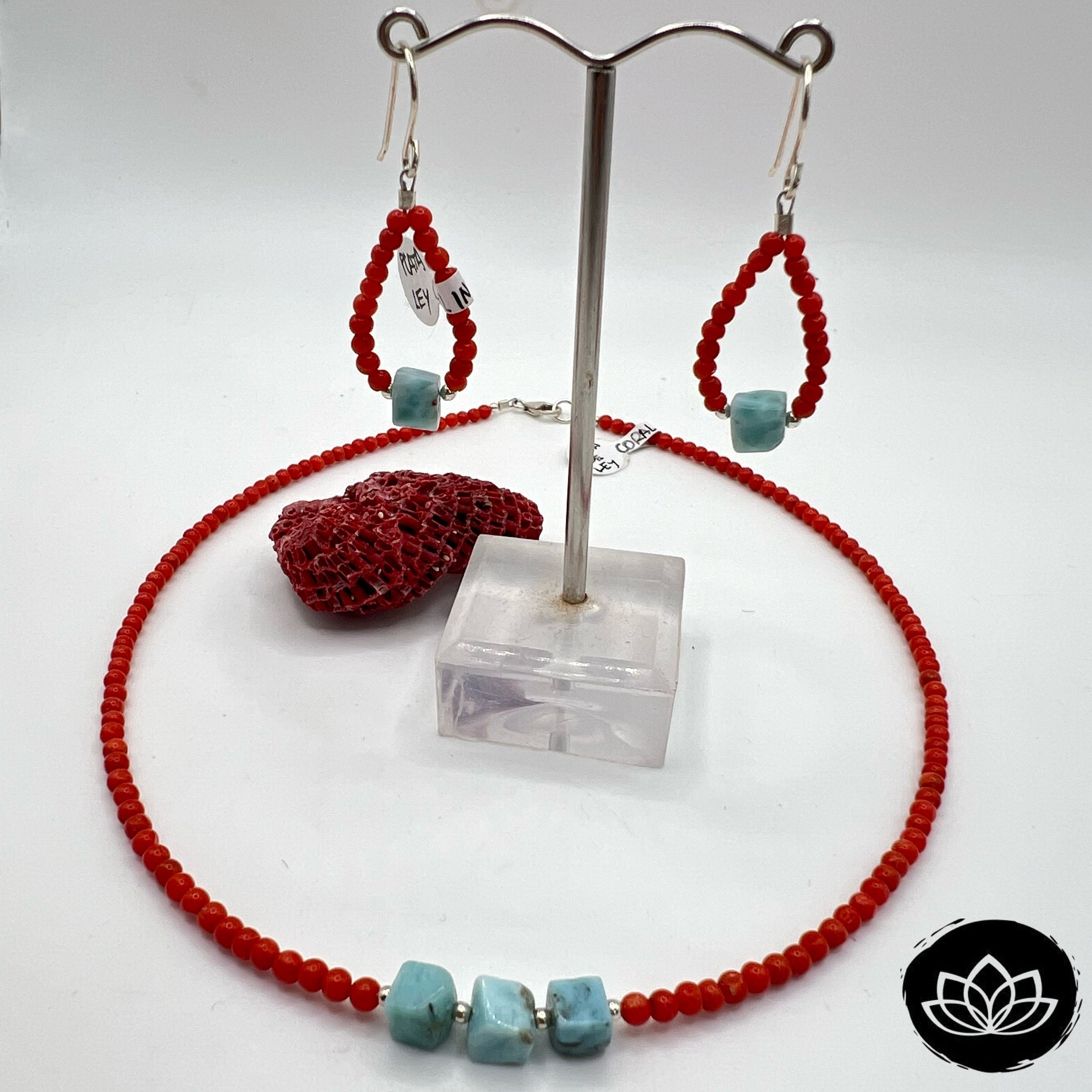 Conjunto Coral Indico y Larimar