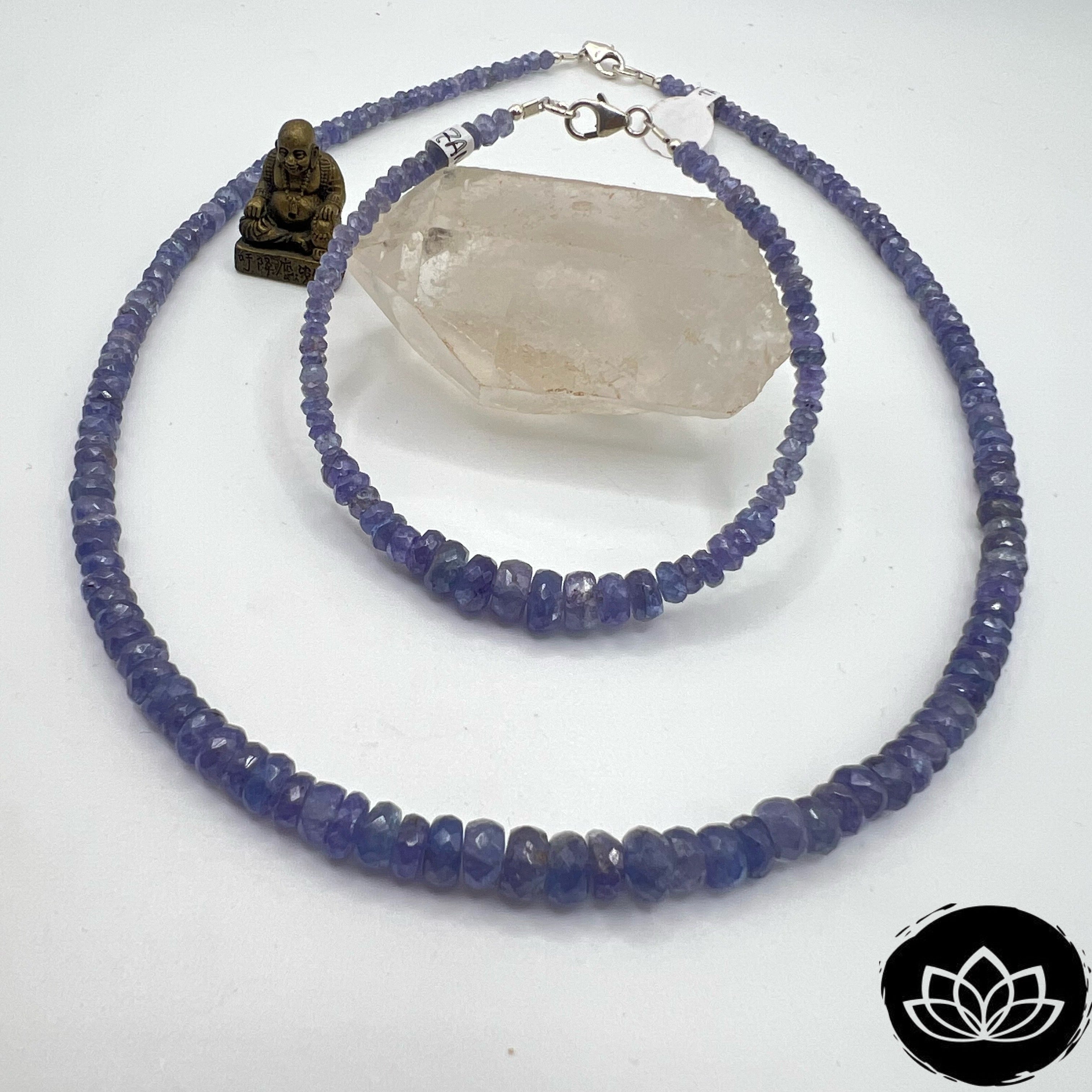 Conjunto Gargantilla & Pulsera · Tanzanita Lenteja Calidad Extra