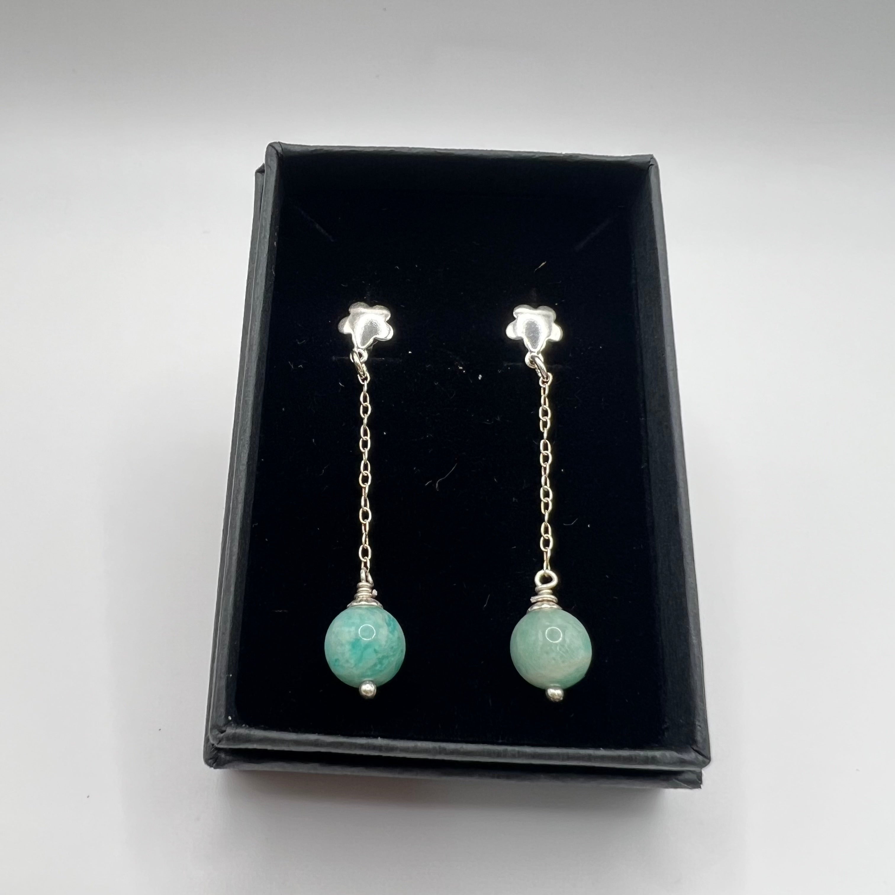 Pendientes Amazonita plata de ley925