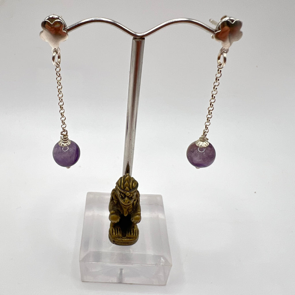 Pendientes Charoita plata de ley925