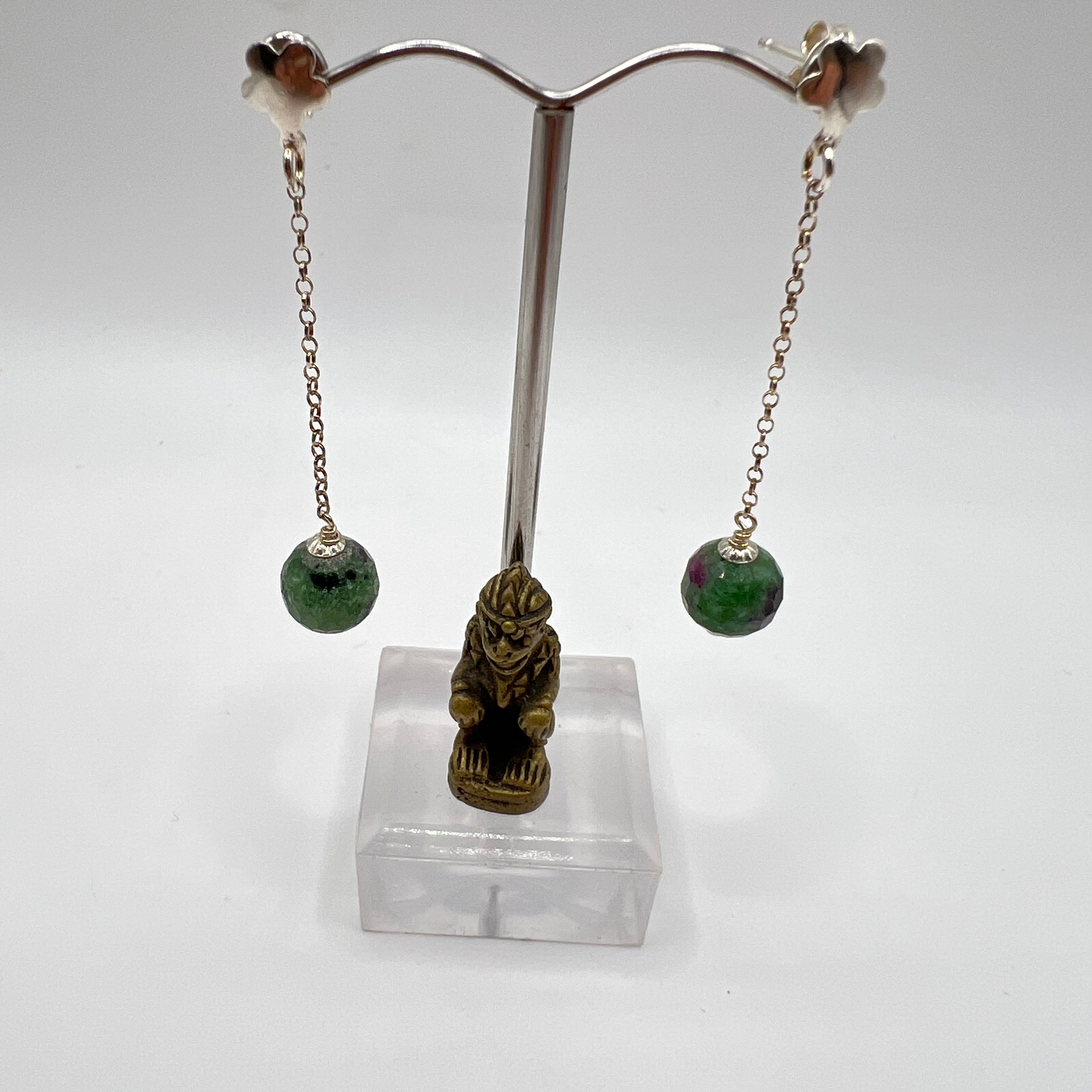 Pendientes Rubi en Zoisita plata de ley925