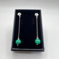 Pendientes Malaquita plata de ley925