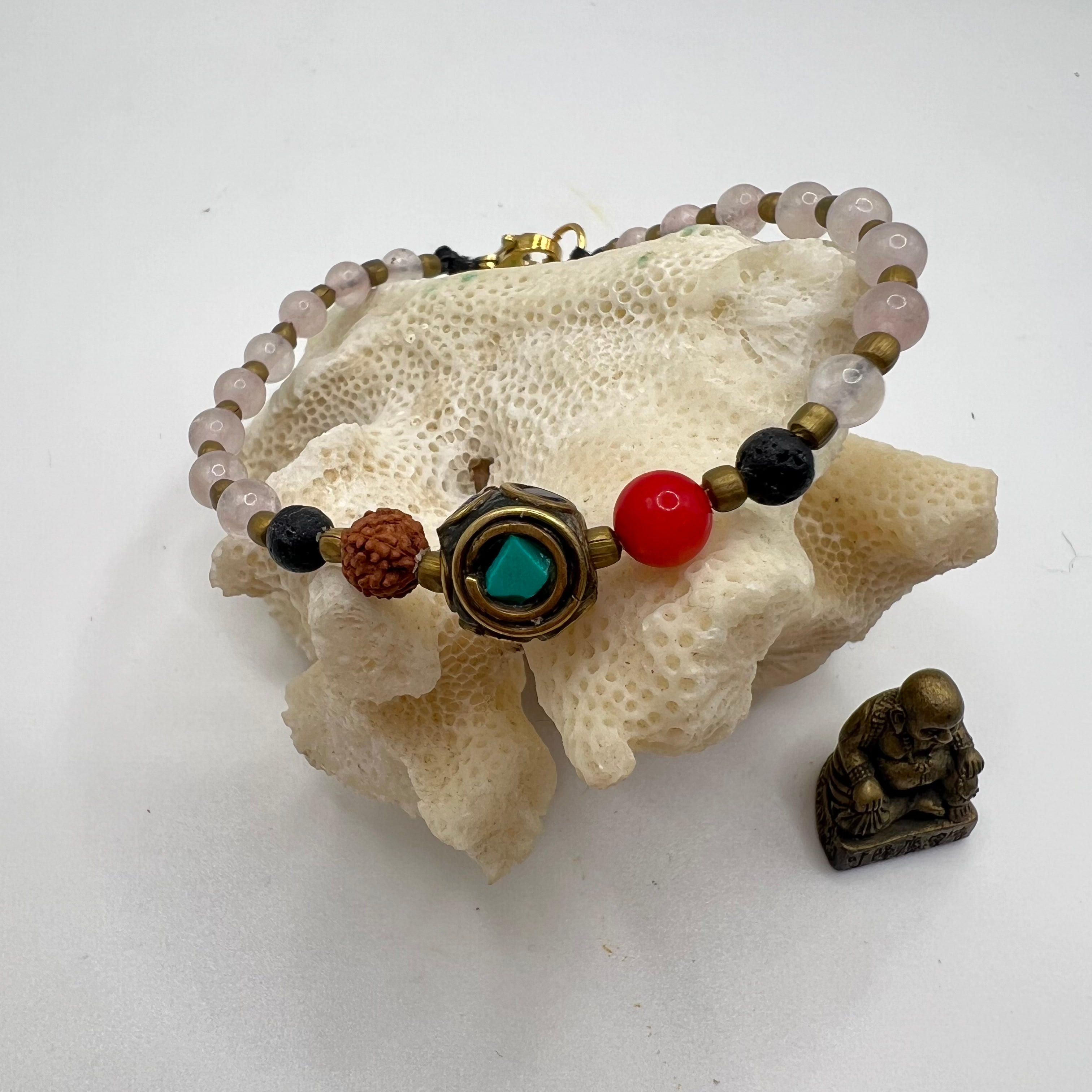 Pulsera Tibetana Cuarzo rosa