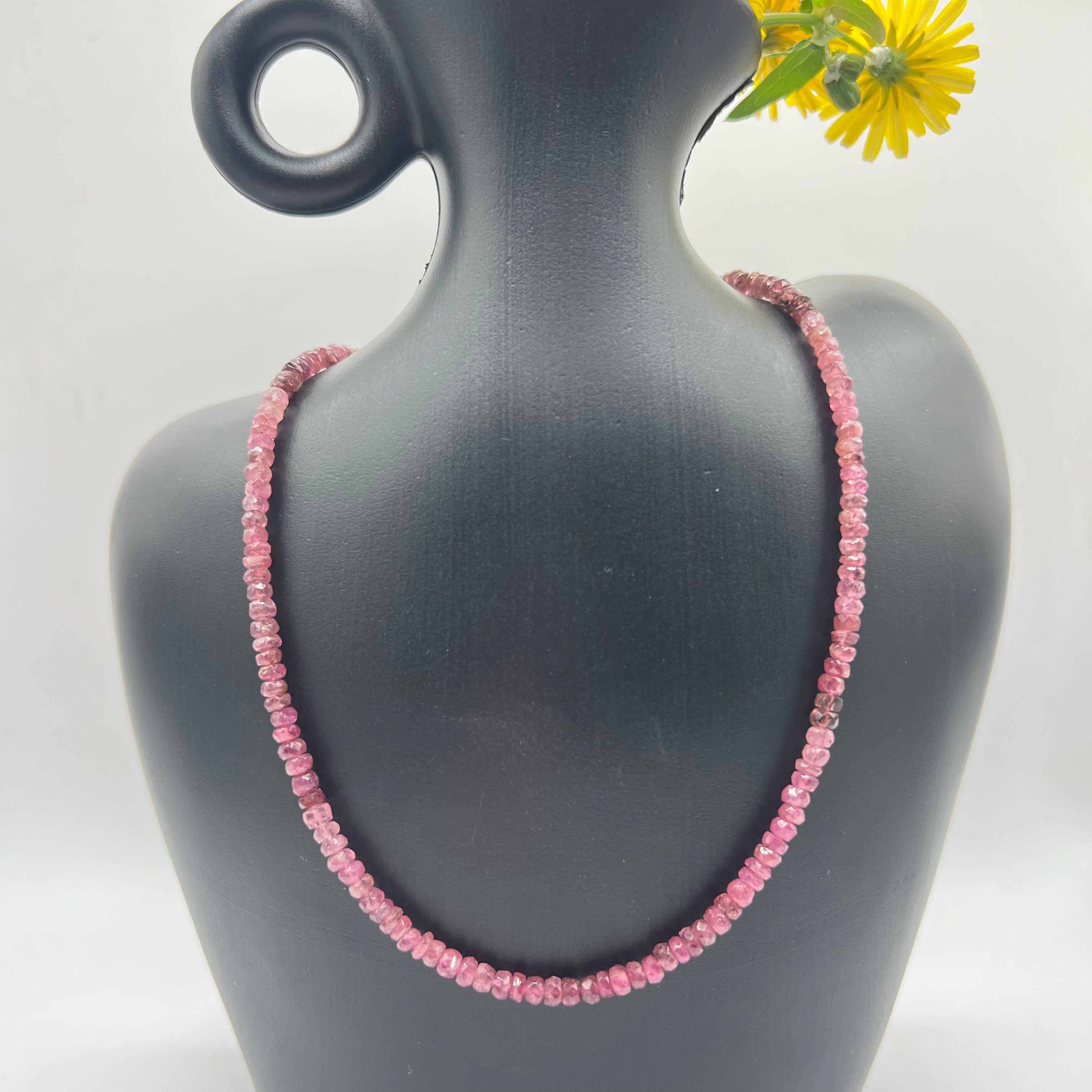 Gargantilla Turmalina Rosa Lenteja