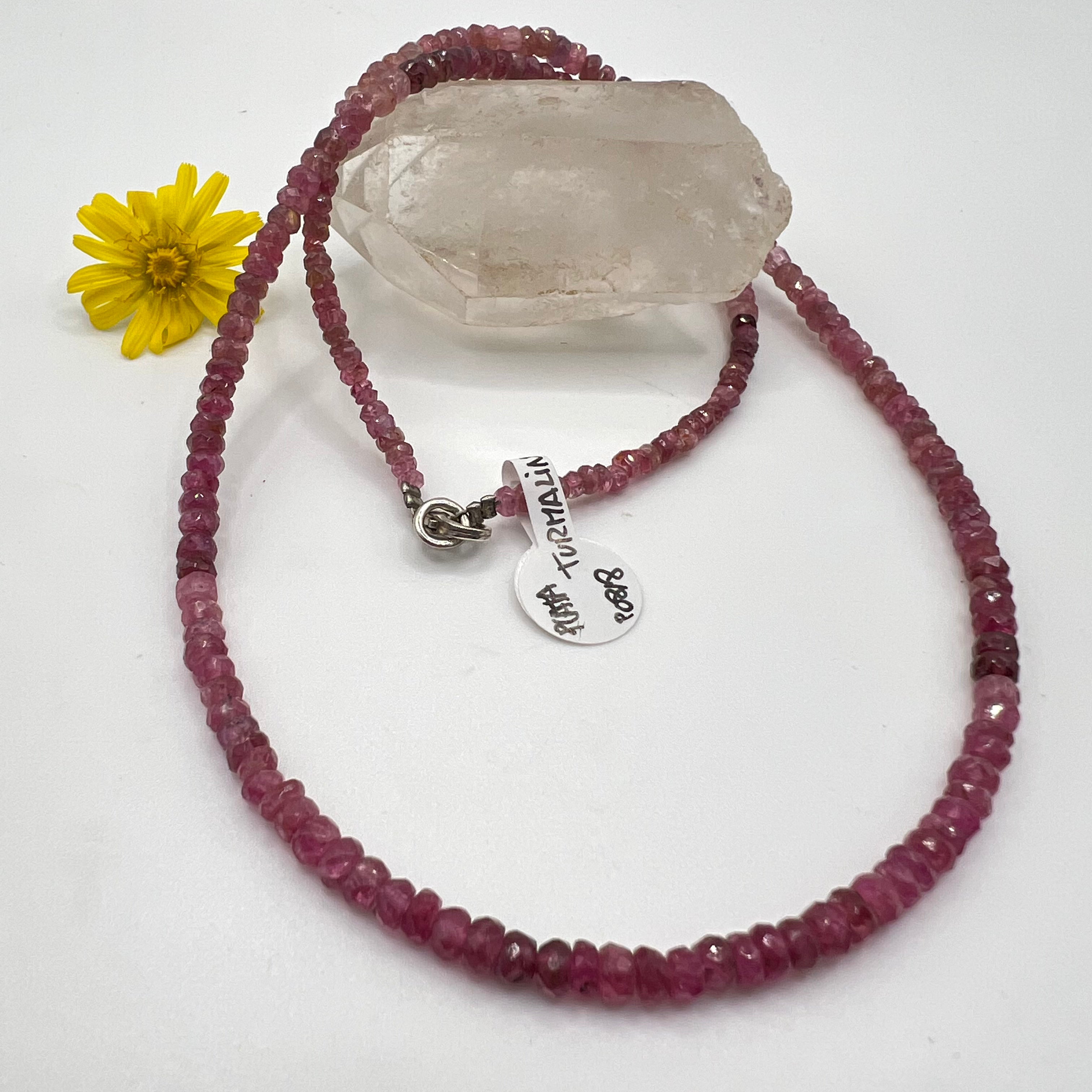 Gargantilla Turmalina Rosa Lenteja