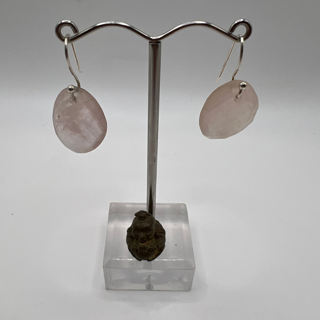 Pendientes Cabujón Cuarzo rosa