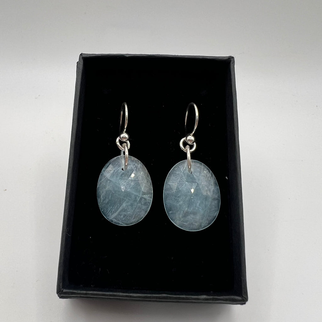 Pendientes Cabujón Aguamarina