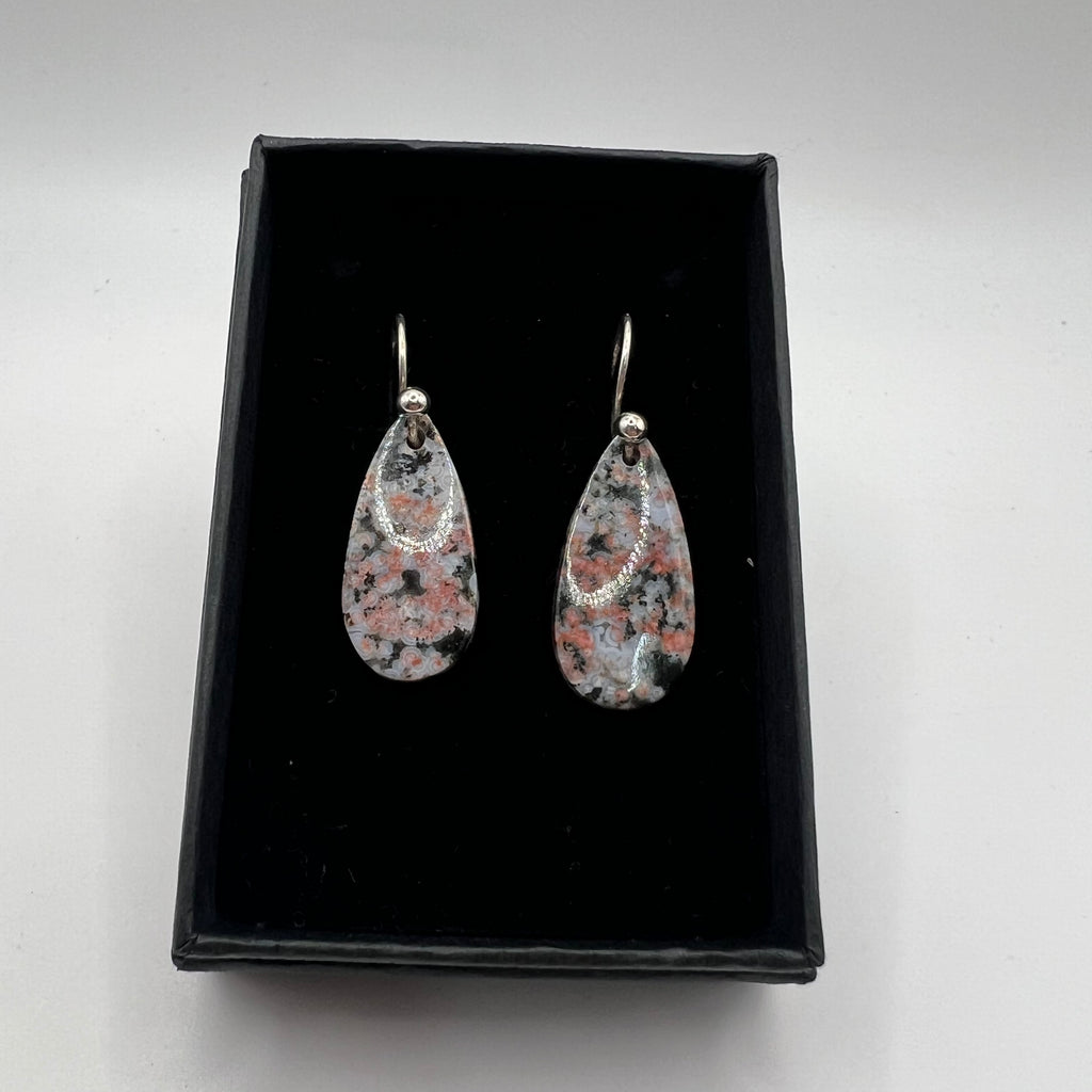 Pendientes Cabujón Jaspe Océano