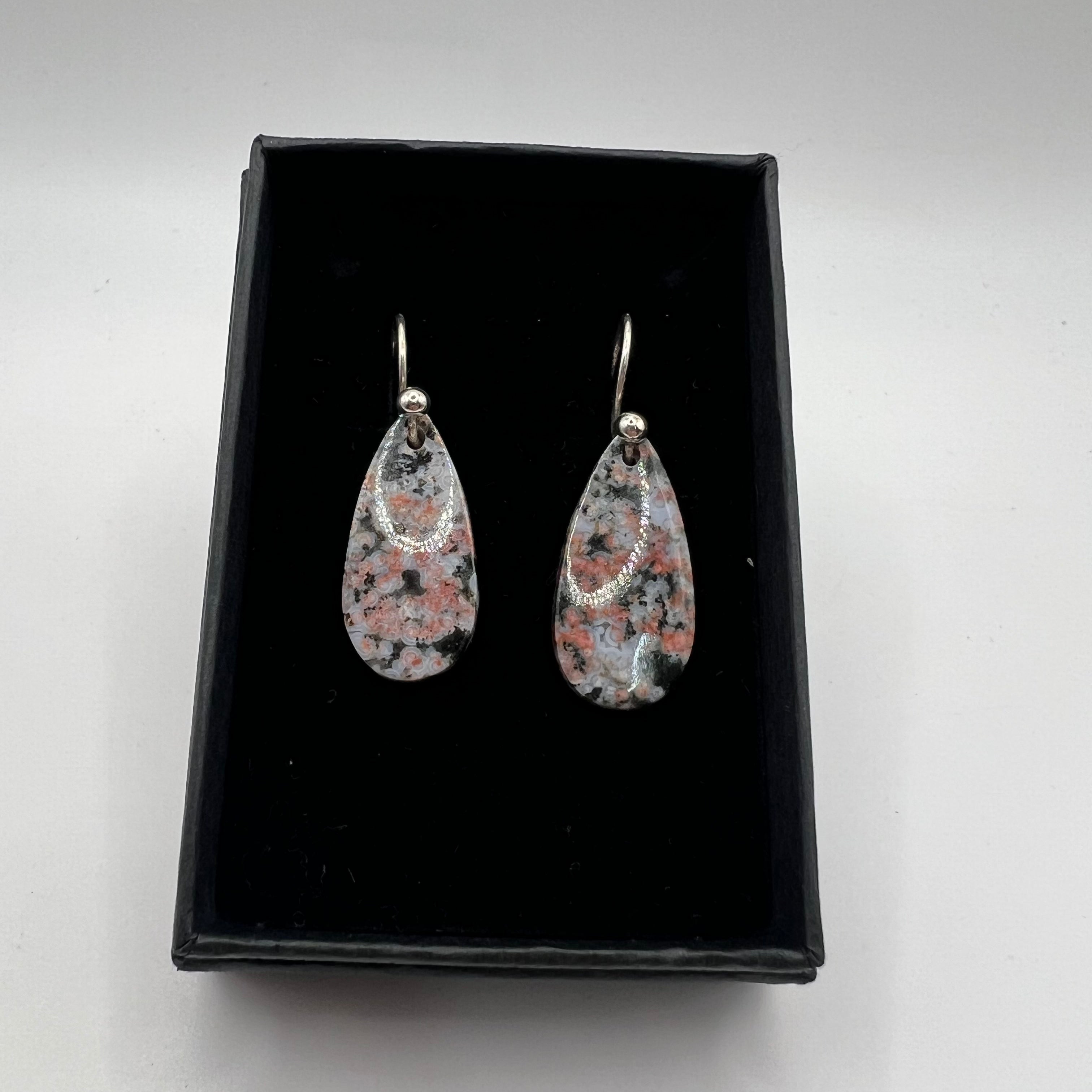 Pendientes Cabujón Jaspe Océano