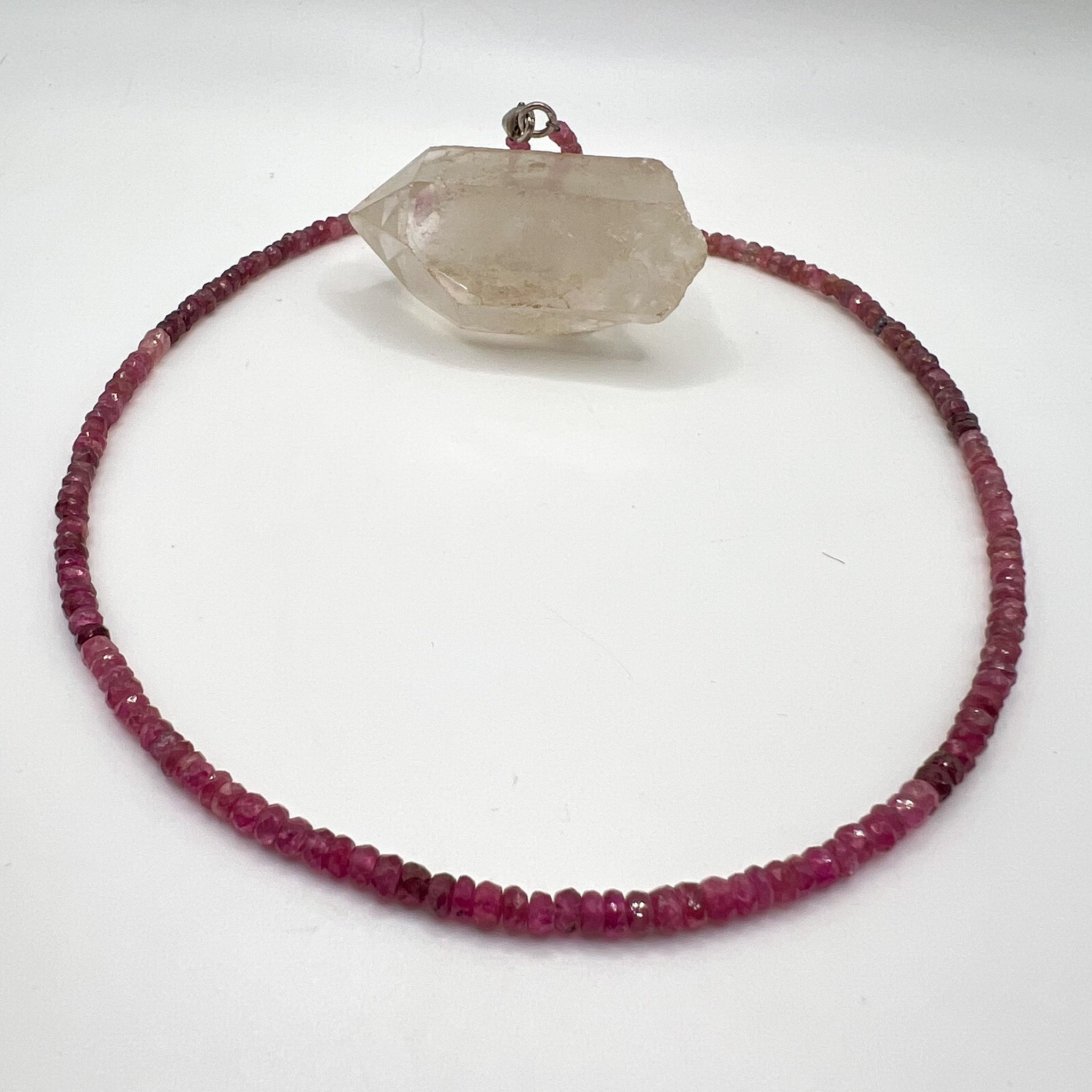 Gargantilla Turmalina Rosa Lenteja