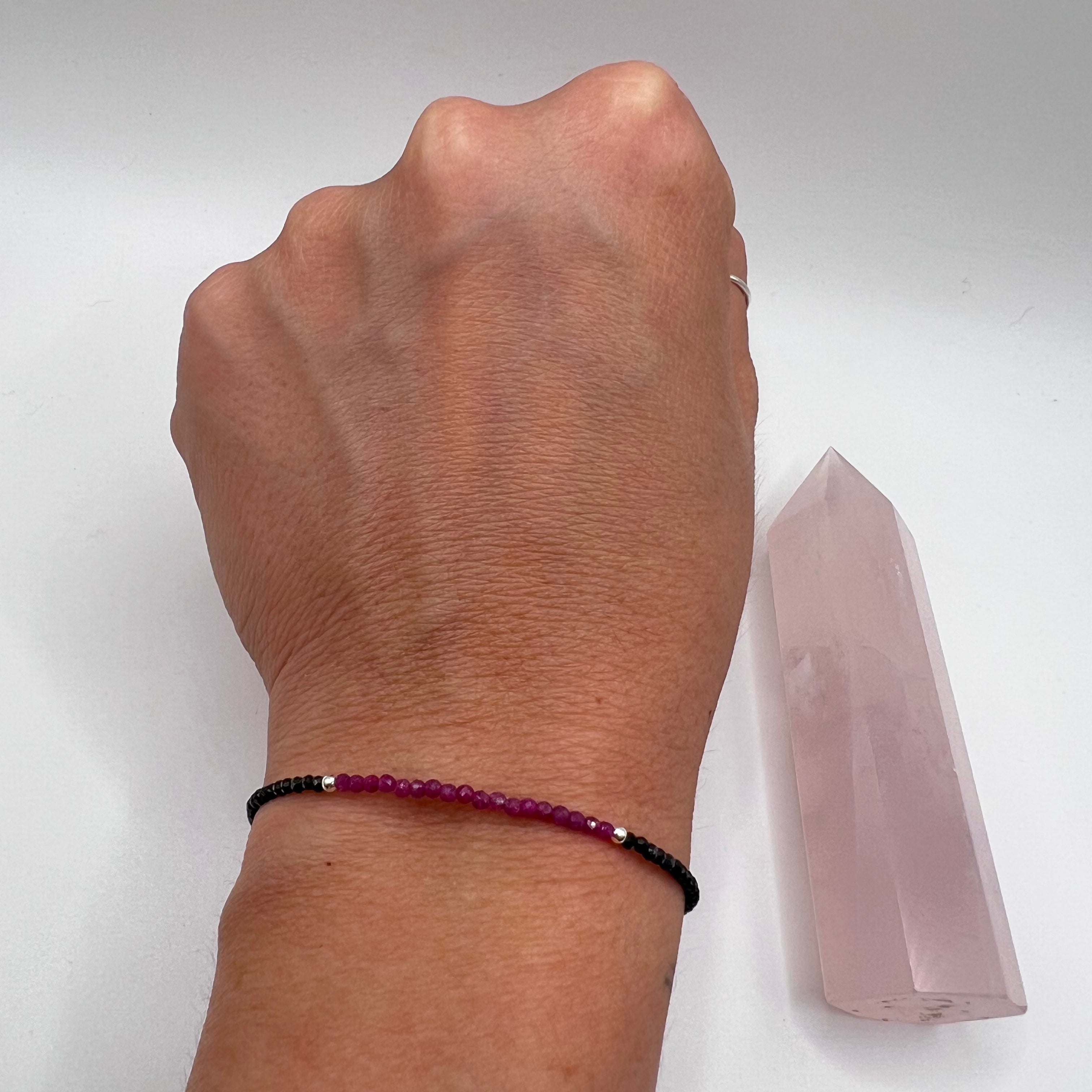 Pulsera Rubí & Espinela Negra